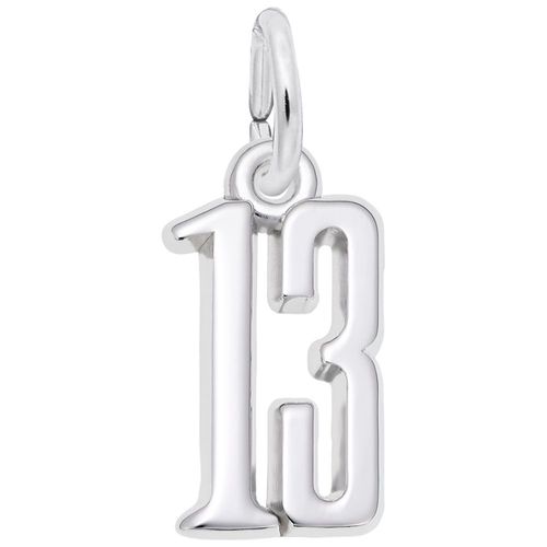 Number 13 Charm - 14K White Gold - 10-1762-13
