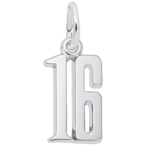 Number 16 Charm - 14K White Gold - 10-1762-16