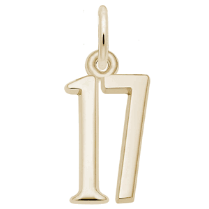 Number 17 Charm 10K Gold -10-1762-17-10k