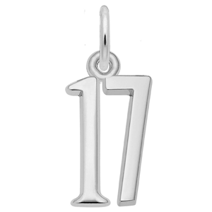 Number 17 Charm Sterling Silver -10-1762-17-ss