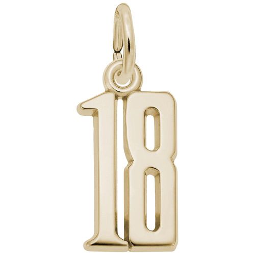 Number 18 Charm 10K Gold -10-1762-18-10k