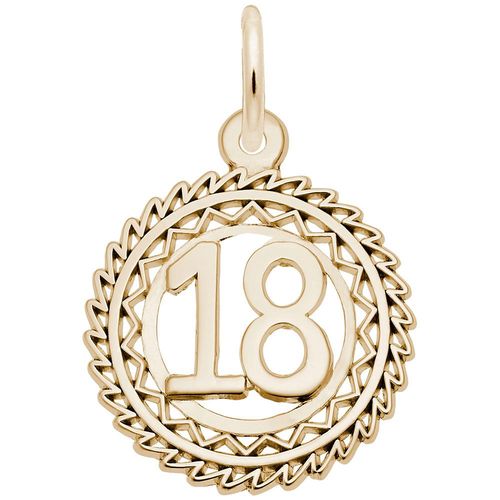 Number 18 Charm - Gold Plated - 10-2895-18