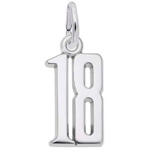 Number 18 Charm Sterling Silver - 10-1762-18-SS