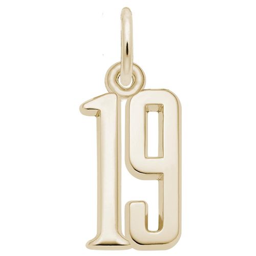 Number 19 Charm 10K Gold -10-1762-19-10k
