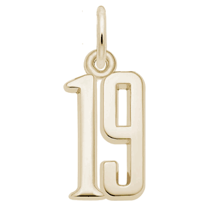 Number 19 Charm 14K Yellow Gold -10-1762-19-14k