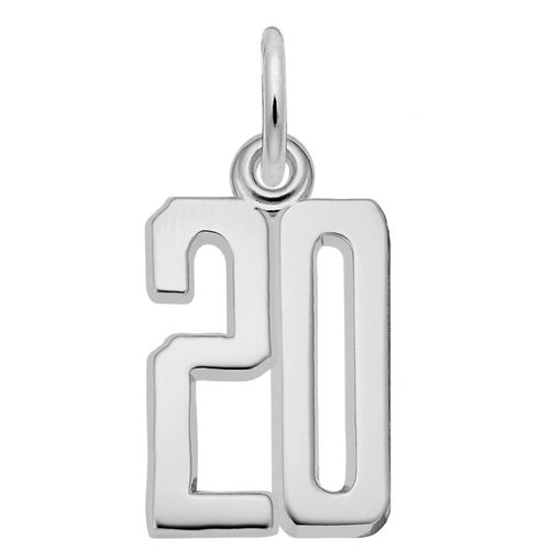 Number 20 Charm 14K White Gold -10-1762-20-14kw