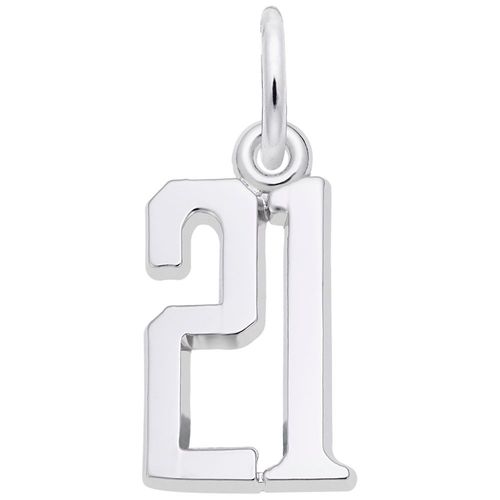 Number 21 Charm - 14K White Gold - 10-2895-21