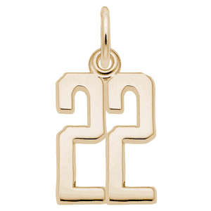 Number 22 Charm 10K Gold -10-1762-22-10k
