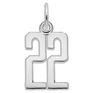 Number 22 Charm 14K White Gold -10-1762-22-14kw