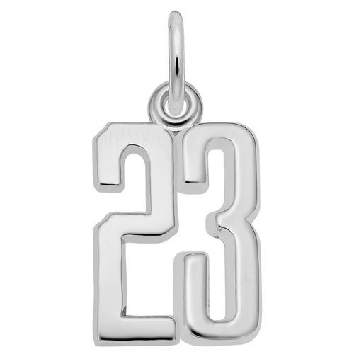 Number 23 Charm 14K White Gold -10-1762-23-14kw