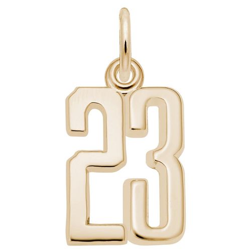 Number 23 Charm Gold Plated  -10-1762-23-gp