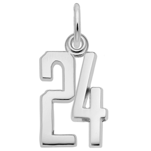Number 24 Charm 14K White Gold -10-1762-24-14kw