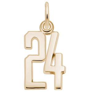 Number 24 Charm 14K Yellow Gold -10-1762-24-14k