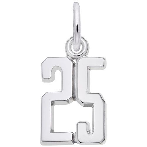 Number 25 Charm  - 14K White Gold  - 10-1762-25-14KW