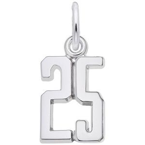 Number 25 Charm  - 14K White Gold  - 10-1762-25-14KW