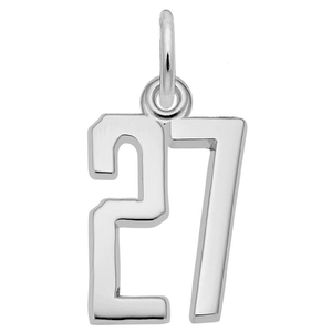 Number 27 Charm Sterling Silver -10-1762-27-ss