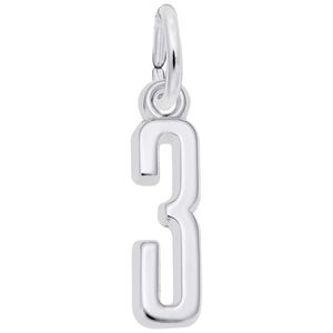 Number 3 Charm - 14K White Gold - 10-1761-3