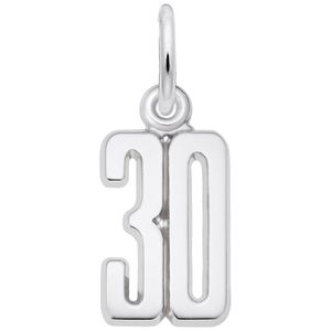 Number 30 Charm - 14K White Gold - 10-1762-30