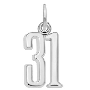 Number 31 Charm Sterling Silver -10-1762-31-ss