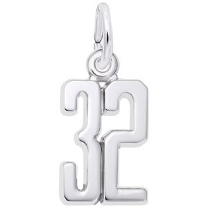 Number 32 Charm - Sterling Silver - 10-1762-32