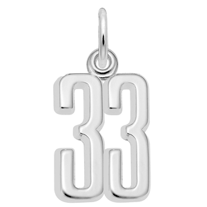 Number 33 Charm Sterling Silver -10-1762-33-ss