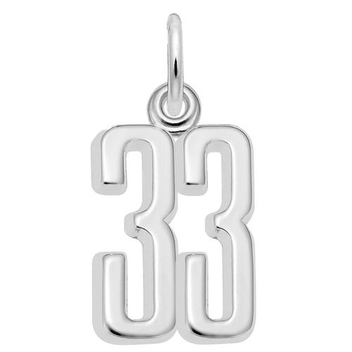 Number 33 Charm Sterling Silver -10-1762-33-ss