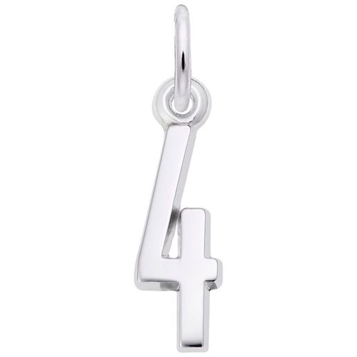 Number 4 Charm - 14K White Gold - 10-1761-4