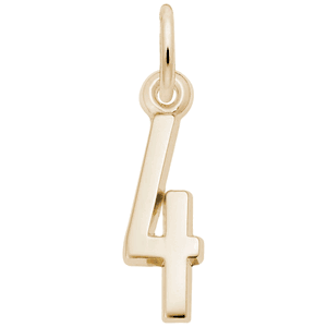 Number 4 Charm - Gold Plated - 10-1761-4