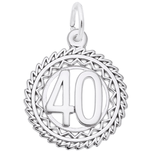 Number 40 Charm - 14K White Gold - 10-2895-40