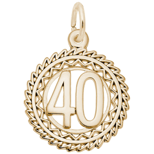 Number 40 Charm - Gold Plated - 10-2895-40