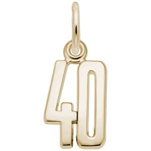 Number 40 Charm - Gold Plated - 10-1762-40
