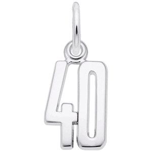 Number 40 Charm - Sterling Silver - 10-1762-40