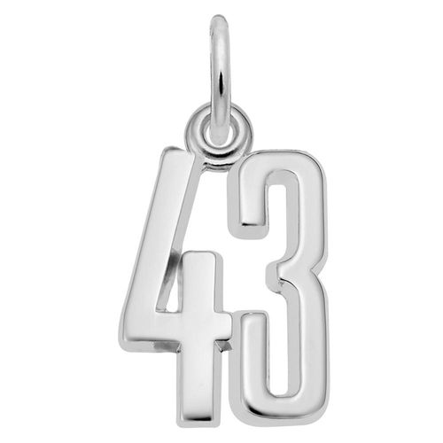 Number 43 Charm Sterling Silver -10-1762-43-ss