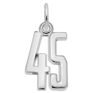 Number 45 Charm Sterling Silver -10-1762-45-ss