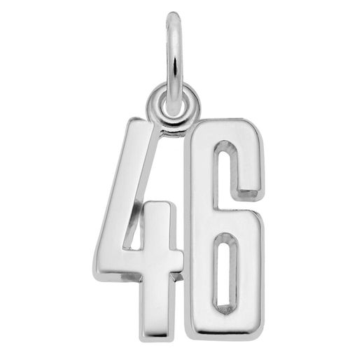 Number 46 Charm Sterling Silver -10-1762-46-ss