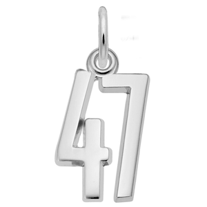 Number 47 Charm Sterling Silver -10-1762-47-ss