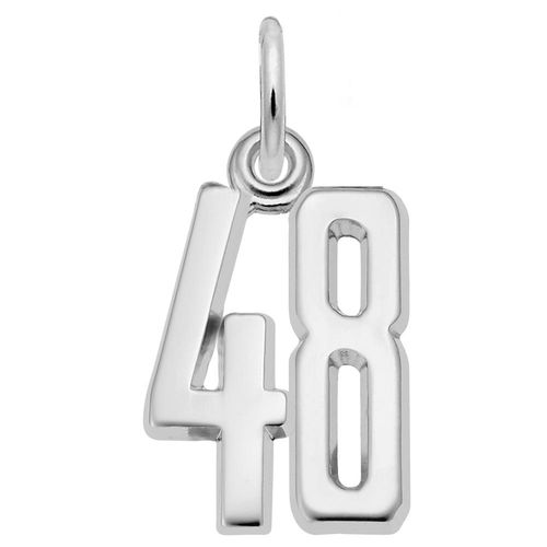 Number 48 Charm Sterling Silver -10-1762-48-ss