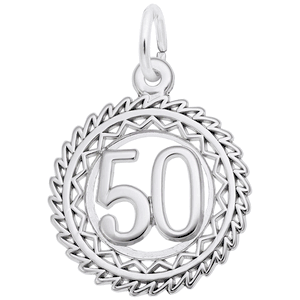 Number 50 Charm - 14K White Gold - 10-2895-50