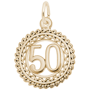 Number 50 Charm - Gold Plated - 10-2895-50