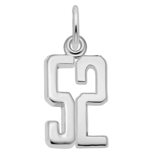 Number 52 Charm Sterling Silver -10-1762-52-ss