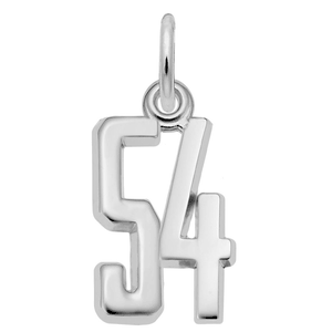 Number 54 Charm Sterling Silver -10-1762-54-ss