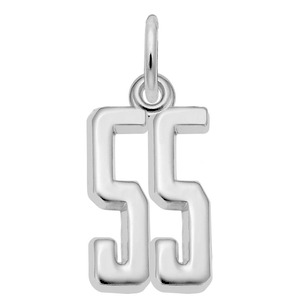 Number 55 Charm Sterling Silver -10-1762-55-ss