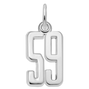 Number 59 Charm Sterling Silver -10-1762-59-ss