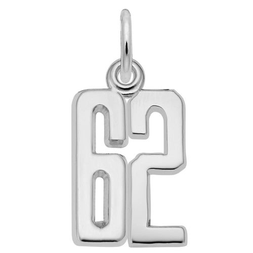 Number 62 Charm Sterling Silver -10-1762-62-ss
