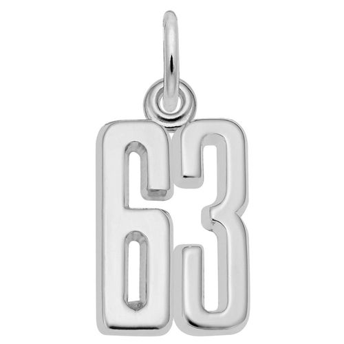 Number 63 Charm Sterling Silver -10-1762-63-ss