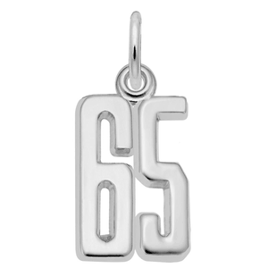 Number 65 Charm Sterling Silver -10-1762-65-ss