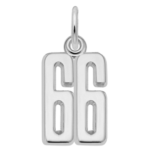 Number 66 Charm Sterling Silver -10-1762-66-ss