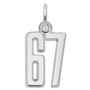 Number 67 Charm Sterling Silver -10-1762-67-ss