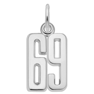 Number 69 Charm Sterling Silver -10-1762-69-ss