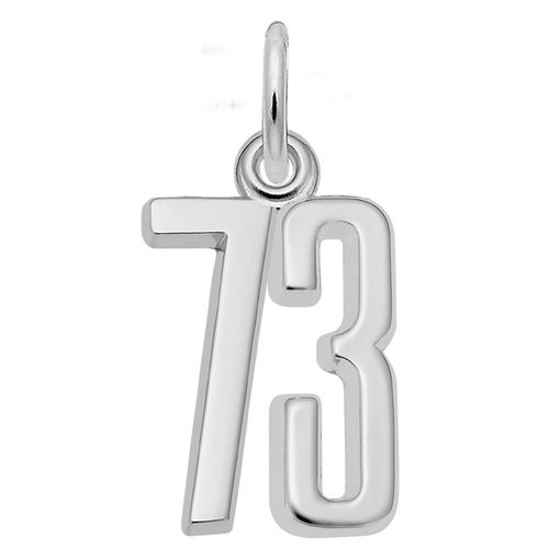 Number 73 Charm Sterling Silver -10-1762-73-ss